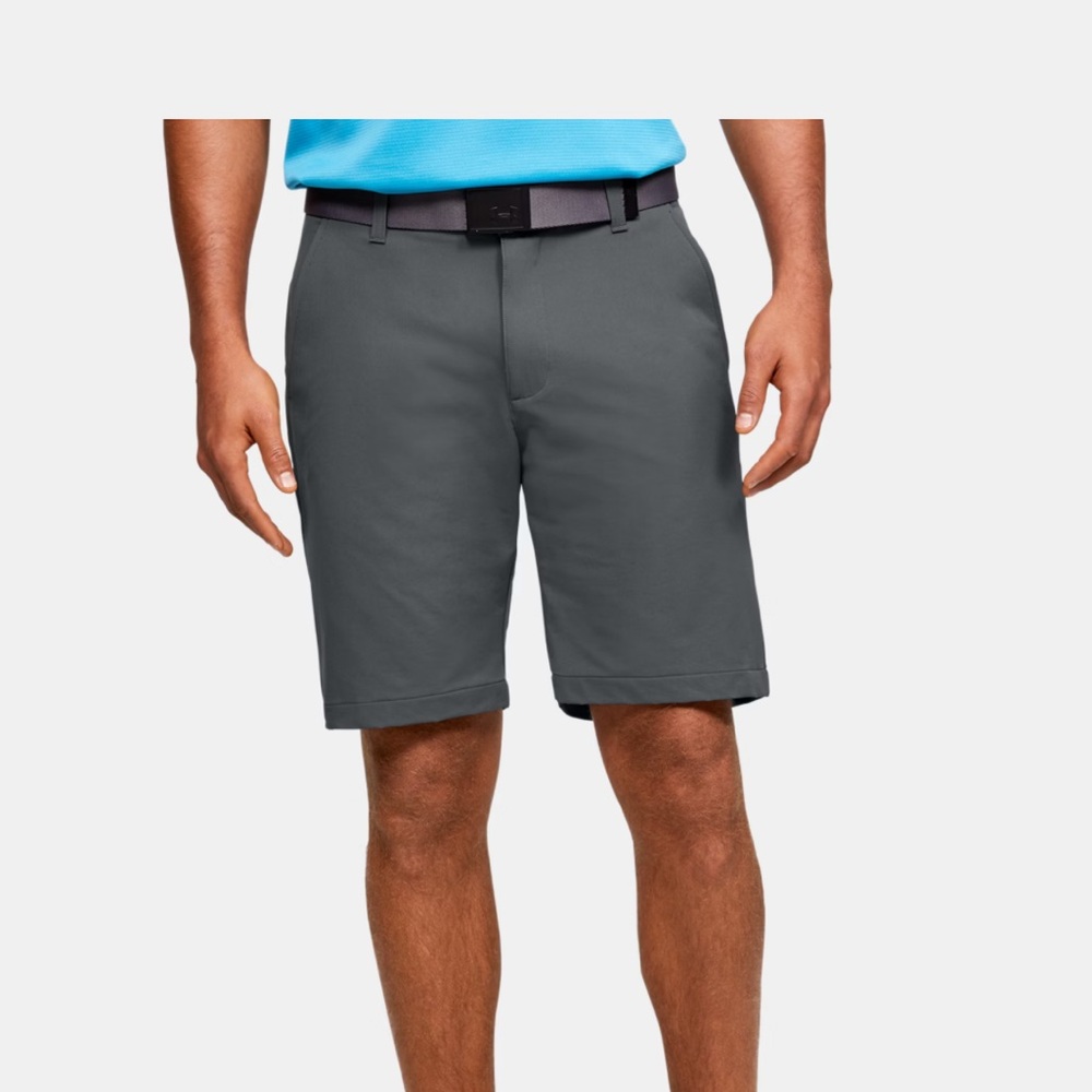 Under Armour Men's Flat-Front Heatgear Shorts - Gray Size 34